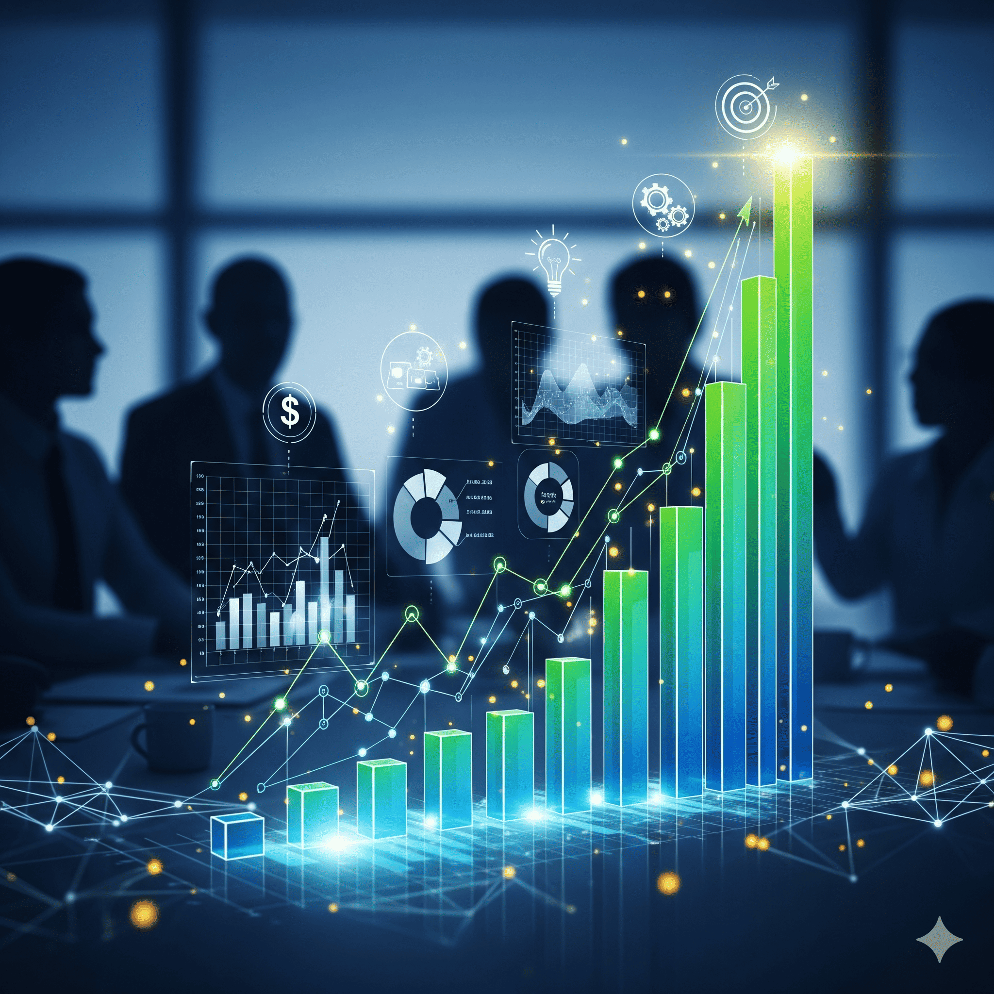 Business analytics dashboard on a laptop screen