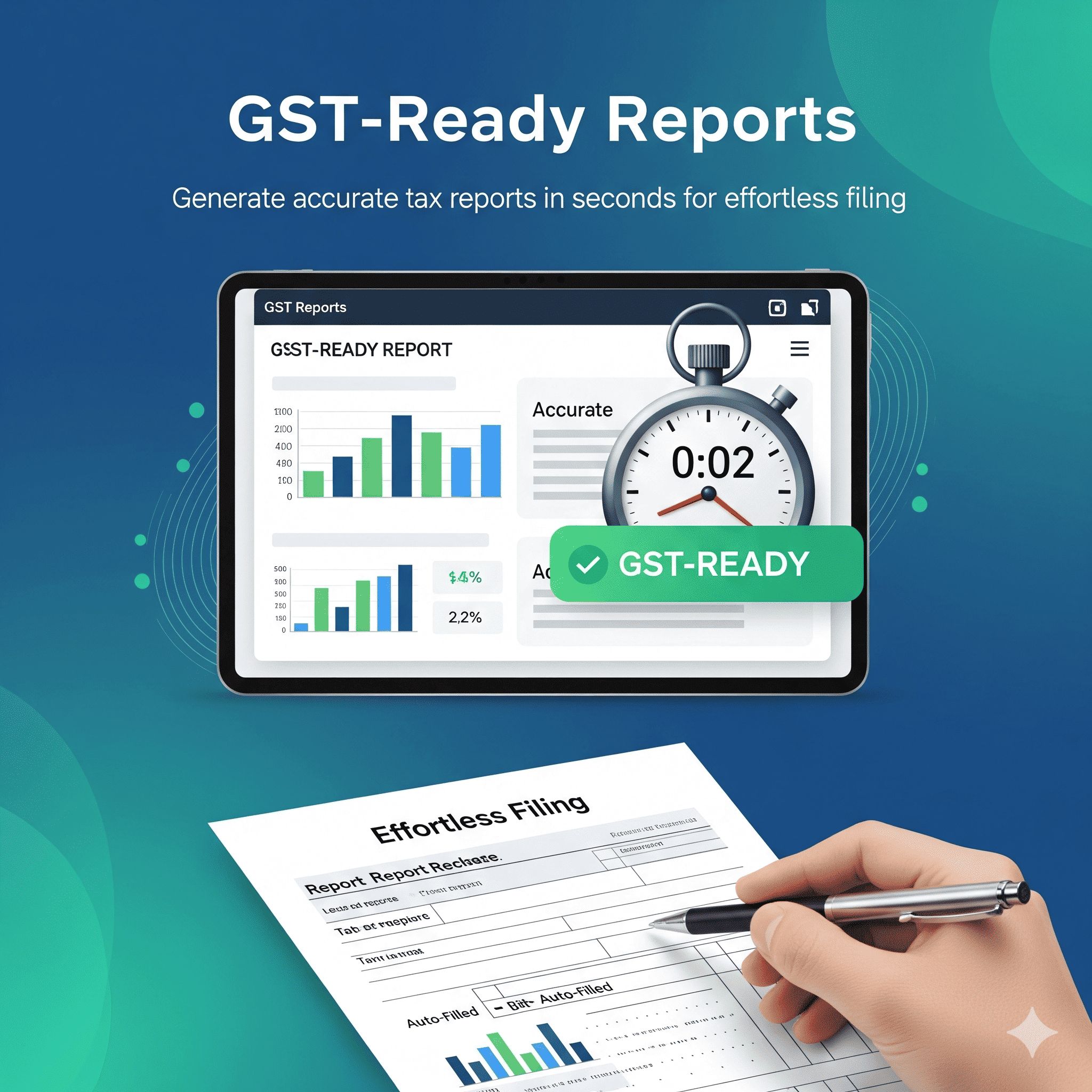 Person working on financial reports and tax documents